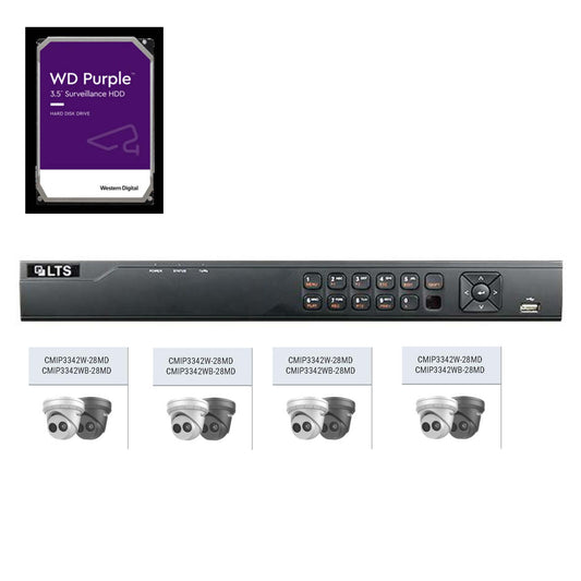 8 Channel built in PoE with 4 Ip cameras and 2TB hard drive