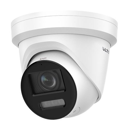 8 MP Fixed Turret Network Camera with Color 24/7, Active Deterrence, and MD 2.0 - Human and Vehicle Detection
