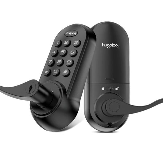 Hugolog Electronic Deadbolt Lock With Handle (Black)