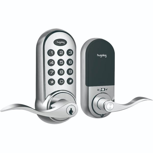 Hugolog Electronic Deadbolt Lock With Handle (Satin Nickel)