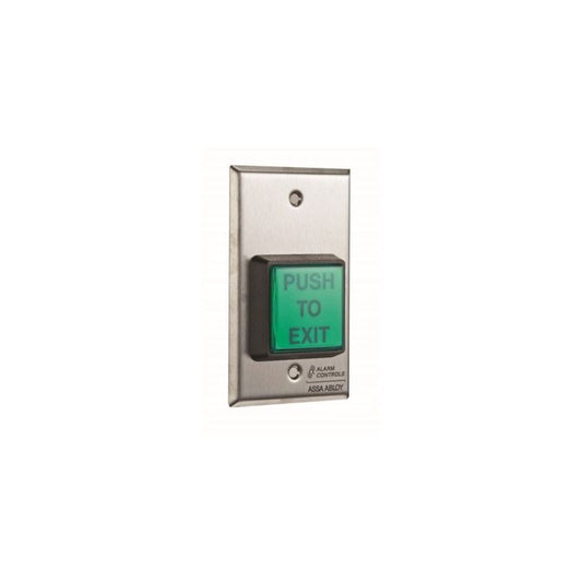 Alarm Controls U.L. 2” SQ.GREEN ILLUMINATED PUSH BUTTON