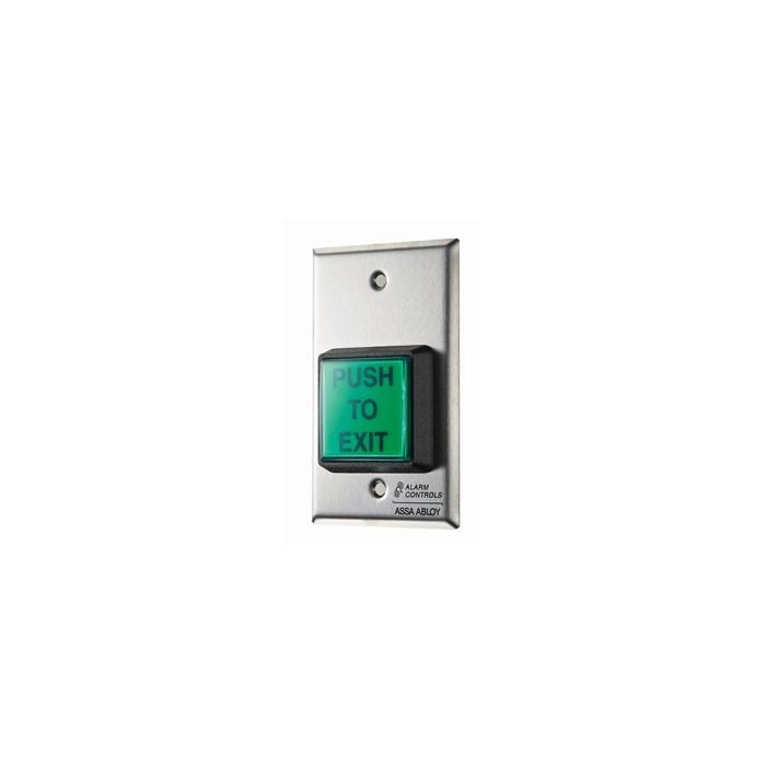 Alarm Controls - Green Illuminated "Push To Exit" Button