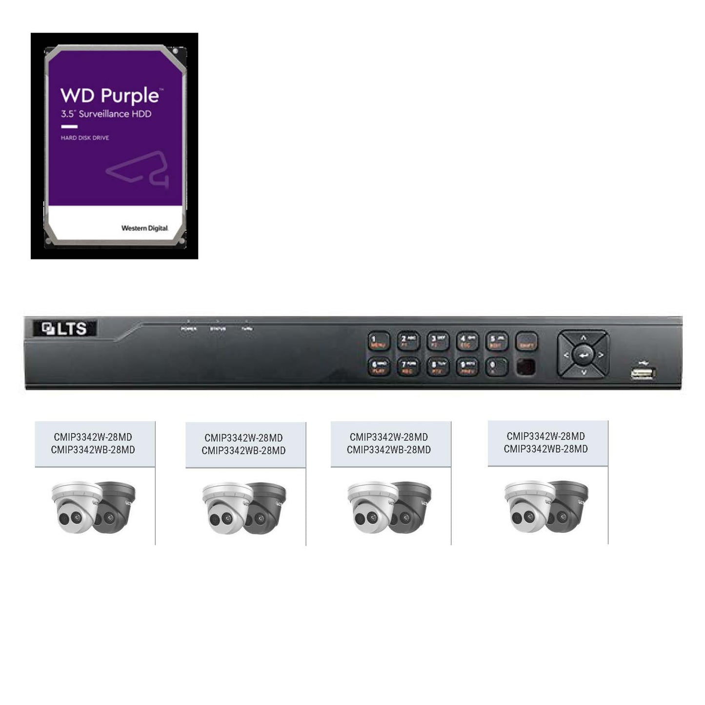 8 Channel built in PoE with 4 Ip cameras and 2TB hard drive