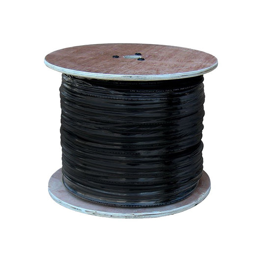 Siamese Coaxial Cable (No Connectors) - 1,000 Ft, Black