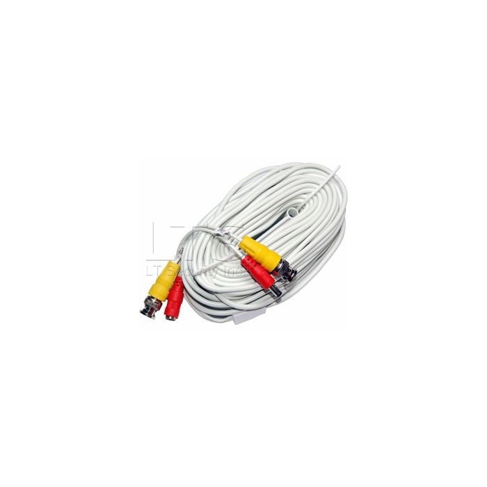 Pre-Made Siamese Cable With Connectors - 60ft White