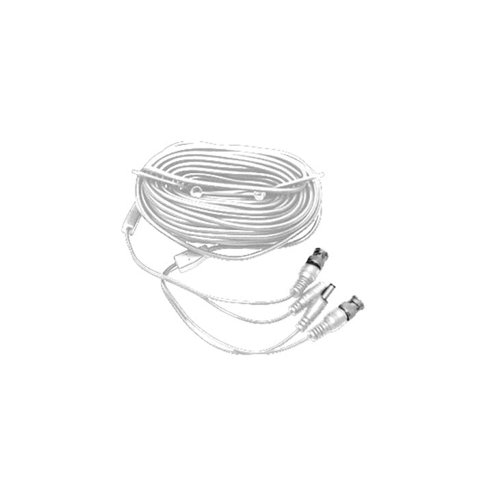 Pre-Made Siamese Cable With Connectors - 100 Ft, White